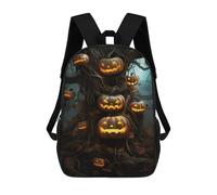 sinyumoney Tree with Halloween Pumpkins Kids Backpack, Kids School Bag 3D Printed School Backpacks for Boys And Teenager School Students 17inch