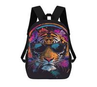 sinyumoney Trendy Tiger Headphones Art Print School Bags Computer Rucksack for School/Work/Travel for Camping Outdoor Adventures And Daily Travel 17inch
