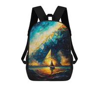 sinyumoney Triangle Pyramid Painting Children’s Backpack Girls Boys, Rucksack Bag, Daypack, Primary School, Perfect for Back to Kids School Or PE, Gifts And Travel 17inch