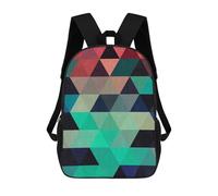sinyumoney Triangles XIV Backpacks Kids School Backpack School Bag 3D Printed School Bag for Boys Elementary And Middle School Students 17inch