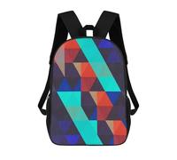 sinyumoney Triangular Pattern I Rucksacks 3D Printed Children Backpacks Fashion Casual Daypack Cute Travel Bags Outdoor Casual Daypack for Boy And Girl 17inch