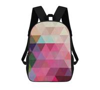 sinyumoney Triangular Pattern II Backpack School Bag Rucksack for Girls Boys Backpacks Large Capacity Kids Back Pack Lightweight School Bags for Children Students 17inch
