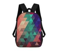 sinyumoney Triangular Pattern X Rucksacks 3D Printed Children Backpacks Fashion Casual Daypack Cute Travel Bags Outdoor Casual Daypack for Boy And Girl 17inch