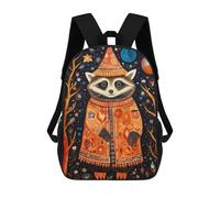sinyumoney Tribal Animal 7 Raccoon School Backpack for Girls Backpack Water Repellent Casual Daypack Lightweight Rucksack Boy Girl School Backpack 17inch