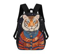 sinyumoney Tribal Animal Art 10 Tiger Backpack School Bag Large Water Resistant Laptop Backpack for Teenage Girls Boys Women Men 17inch