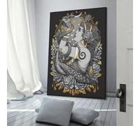 sinyumoney Tribal Fusion Belly Dancer Witch Painted Effect Canvas Painting Modern Wall Home Office Decor Wedding PosterHome Decor- 20x30inch(50x75cm)