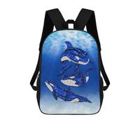 sinyumoney Tribal Orca Killer Whales 3D Printed Children's School Backpack for Kids High Capacity Travel Rucksacks Book Bags Kids School Bag Back Pack 17inch