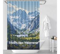 sinyumoney Trinity Alps Wilderness Landscape Art Shower Curtain Anti Mould Fabric Polyester Decor Bath Curtains for Toile Bathroom Dorm 46.85x70.87Inch（119x180cm）