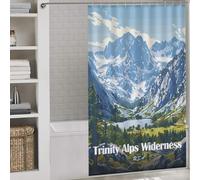sinyumoney Trinity Alps Wilderness Landscape Art Waterproof Polyester Fabric Shower Curtain with Hooks for Bathroom for Bathtub Shower Stall 53.54x70.87Inch（136x180cm）