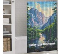 sinyumoney Trinity Alps Wilderness USA Landscape Art Bath Shower Curtains Mildew Thicken Durable Polyester Hilarious Bath Curtain for Bathroom Wet Room 53.54x70.87Inch（136x180cm）
