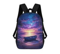 sinyumoney Tropical Beach Sunset Scene Backpack School Bag Lightweight Casual Daypack School Backpacks for School/Work/Travel 17inch