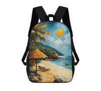 sinyumoney Tropical Beach Sunset School Bags High Secondary School Bags Casual Backpack for Camping Outdoor Adventures And Daily Travel 17inch