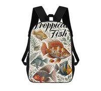 sinyumoney Tropical Fish Poster Backpack 3D Print Kids Bag Elementary Students Daypack Lightweight School Bag for Children Girls Boys Nursery Lunch Pack 17inch