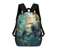 sinyumoney Tropical Forest Toucans Children's School Backpack Fashion Casual 17inch 3D Printed School Bags Boy School Backpack Large Backpack