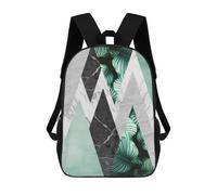 sinyumoney Tropical Geometry Children's Backpack, 3D Printed School Backpack, Backpack for Boys Girls, Adjustable School Bag for Primary School 17inch
