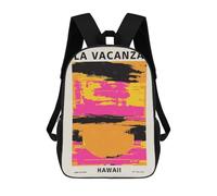 sinyumoney Tropical Hawaii Sunset Children's 17 Inch School Backpack 3D Printed Casual Daypacks for Kids Travel Rucksacks Book Bags Kids School Bag