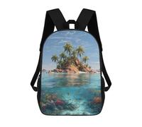 sinyumoney Tropical Island Paradise-2 Children's Backpacks 17inch School Backpack 3D Printed Bag Bookbag for Kids Travel Rucksacks Boy Girl Book Bags Kids School Bag