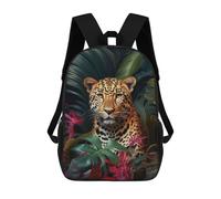 sinyumoney Tropical Leopard School Backpack Water Resistant Computer Rucksack for Campus Outdoor Travel Sports 17inch