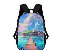 sinyumoney Tropical Paradise Island Backpack School Computer Rucksack for School/Work/Travel- Perfect for Travel, Work And Daily Use 17inch