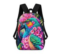 sinyumoney Tropical Parrot Paradise School Bags Lightweight Airport College Students Back Pack for School/Work/Travel 17inch