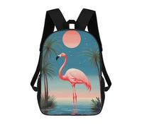 sinyumoney Tropical Pink Flamingo 03 Backpack School Bag Large Water Resistant Laptop Backpack for Teenage Girls Boys Women Men 17inch