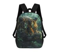 sinyumoney Tropical Rain Forest Tiger Backpack School Bag Rucksack Casual Daypacks School Work Travel Bag for Girl, Teen Girls 17inch