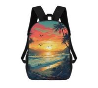 sinyumoney Tropical Sunset Beach Scene-4 Backpack School Bag Business Durable Laptop Bag for Boys/Girls/Teenagers 17inch
