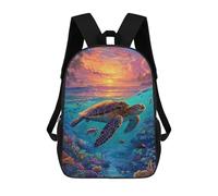 sinyumoney Tropical Sunset Coral Reef School Backpack Business Laptop Rucksack Bag Unisex Casual Daypack for Men, Women & Teenage Boys 17inch