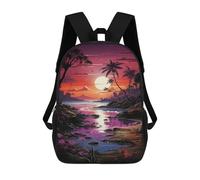 sinyumoney Tropical Sunset Landscape-2 Children's Backpacks School Backpack 3D Printed for Kids Travel Rucksacks Book Bags Kids 17inch School Bag