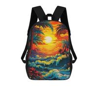 sinyumoney Tropical Sunset Palm Trees Backpack School Daypacks Business Backpack Water Resistant Bookbag for Boys/Girls/Teenagers 17inch