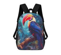 sinyumoney Tropical Toucan Children's Backpacks School Backpack 3D Printed Backpack for Kids Travel Rucksacks Book Bags Kids School Bag 17inch