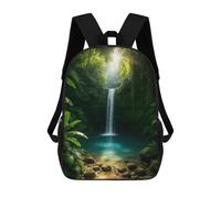 sinyumoney Tropical Waterfall with Turquoise Pool Rucksack Travel College Rucksack Backpacks for Campus Outdoor Travel Sports 17inch