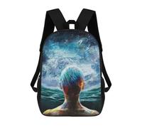 sinyumoney Troubled Waters Backpack School High Secondary School Bags Casual Backpack for Camping Outdoor Adventures And Daily Travel 17inch