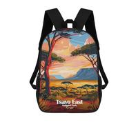 sinyumoney Tsavo East National Park Kenya Art Backpack School Secondary Causal Travel High School Bags for Boys/Girls/Teenagers 17inch