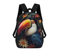 sinyumoney Tucan Bird in The Jungle Backpack School Secondary Causal Travel High School Bags for Men/Women 17inch