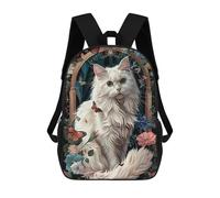 sinyumoney Turkish Angora Backpacks Kids School Backpack School Bag 3D Printed School Bag for Boys Elementary And Middle School Students 17inch