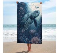 sinyumoney Turtle Imaginary Friend Basics Towel Set Absorbent Quick Drying Beach Towel Travel Essentials for Pool Or Bath 130cm*80cm