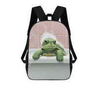 sinyumoney Turtle in Bathtub with Bubbles Children's 17 Inch School Backpack 3D Printed Casual Daypacks for Kids Travel Rucksacks Book Bags Kids School Bag