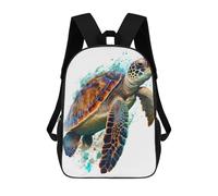 sinyumoney Turtle in Watercolor Backpack School Bag Secondary Causal Travel High School Bags - Perfect for Travel, Work And Daily Use 17inch