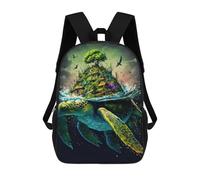 sinyumoney Turtle Island School Backpack Work Laptop Backpack Rucksack Bag for Teenage Girls Boys Women Men 17inch
