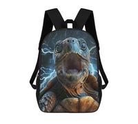 sinyumoney Turtle Lightning Kids School Backpack School Bag 3D Printed School Bag for Boys Elementary And Middle School Students 17inch