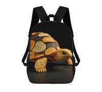 sinyumoney Turtle Made of Potato Chips Children's Backpacks School Backpack 3D Printed Backpack for Kids Travel Rucksacks Book Bags Kids School Bag 17inch