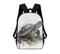 sinyumoney Turtle Watercolor Rucksack Water Resistant School Bag Business Backpack for Men, Women & Teenage Boys 17inch