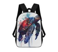 sinyumoney Turtle Watercolor School Backpack Water Resistant School Bag Business Backpack for Boys/Girls/Teenagers 17inch