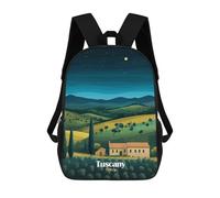 sinyumoney Tuscan Night Landscape School Bags High Secondary School Bags Casual Backpack for Camping Outdoor Adventures And Daily Travel 17inch