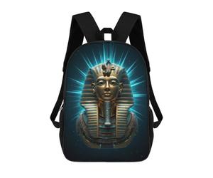 sinyumoney Tutankhamuns Golden Mask with Blue Light Backpack School Bag School Secondary High School College Backpack Travel for Teenage Girls Boys Women Men 17inch