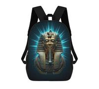 sinyumoney Tutankhamuns Golden Mask with Blue Light Kids Backpack, Kids School Bag 3D Printed School Backpacks for Boys And Teenager School Students 17inch