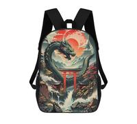 sinyumoney Twilight Dragon Domain Backpacks 3D Printed 17inch Kids School Backpack Outdoor Casual Daypack Casual Travel Bags for Middle School Students