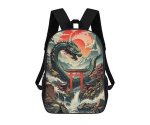 sinyumoney Twilight Dragon Domain Backpacks 3D Printed 17inch Kids School Backpack Outdoor Casual Daypack Casual Travel Bags for Middle School Students