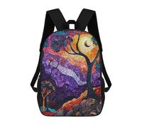 sinyumoney Twilight Forest Mosaic School Backpack Computer Rucksack for School/Work/Travel for Girl, Teen Girls 17inch